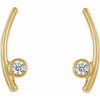 Bezel Set Ear Climbers Mounting in 14 Karat Yellow Gold for Round Stone, 1.82 grams