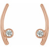 Bezel Set Ear Climbers Mounting in 14 Karat Rose Gold for Round Stone, 1.84 grams