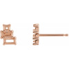 Geometric Cluster Earrings Mounting in 14 Karat Rose Gold for Straight baguette Stone, 0.3 grams