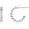 Accented Hoop Earrings Mounting in Platinum for Round Stone, 1.63 grams