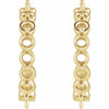 Accented Hoop Earrings Mounting in 14 Karat Yellow Gold for Round Stone, 1.06 grams