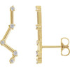Constellation Ear Climbers Mounting in 14 Karat Yellow Gold for Round Stone, 1.36 grams