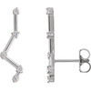 Constellation Ear Climbers Mounting in 14 Karat White Gold for Round Stone, 1.33 grams