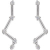 Constellation Ear Climbers Mounting in 14 Karat White Gold for Round Stone, 1.33 grams