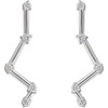 Constellation Ear Climbers Mounting in Platinum for Round Stone, 2.01 grams