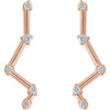 Constellation Ear Climbers Mounting in 14 Karat Rose Gold for Round Stone, 1.37 grams