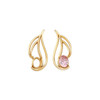 Freeform Earrings Mounting in 14 Karat Rose Gold for Oval Stone, 2.52 grams