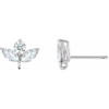 Cluster Earring Top Mounting in 14 Karat White Gold for Round Stone, 0.3 grams