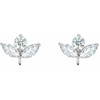 Cluster Earring Top Mounting in 14 Karat White Gold for Round Stone, 0.3 grams