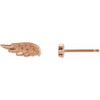 Accented Angel Wing Earrings Mounting in 14 Karat Rose Gold for Round Stone, 0.39 grams