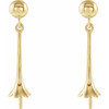 Floral Pearl Earrings Mounting in 14 Karat Yellow Gold for Pearl Stone, 2.05 grams