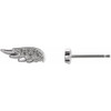 Accented Angel Wing Earrings Mounting in Sterling Silver for Round Stone, 0.32 grams