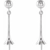 Floral Pearl Earrings Mounting in 14 Karat White Gold for Pearl Stone, 2.05 grams