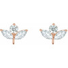 Cluster Earring Top Mounting in 14 Karat Rose Gold for Round Stone, 0.31 grams