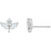 Cluster Earring Top Mounting in Platinum for Round Stone, 0.49 grams