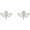 Cluster Earring Top Mounting in 14 Karat Yellow Gold for Round Stone, 0.31 grams