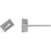 Family Stud Earrings Mounting in Sterling Silver for Straight baguette Stone, 0.35 grams