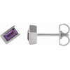 Family Stud Earrings Mounting in Platinum for Straight baguette Stone, 0.66 grams