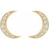 Crescent Moon Earrings Mounting in 14 Karat Yellow Gold for Round Stone, 1.17 grams