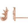 Accented Ear Climbers Mounting in 14 Karat Rose Gold for Marquise Stone, 0.46 grams
