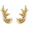 Accented Ear Climbers Mounting in 14 Karat Yellow Gold for Marquise Stone, 0.45 grams