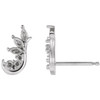Accented Ear Climbers Mounting in 14 Karat White Gold for Marquise Stone, 0.44 grams