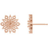 Vintage Inspired Cluster Earrings Mounting in 14 Karat Rose Gold for Round Stone, 1.27 grams