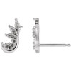 Accented Ear Climbers Mounting in Sterling Silver for Marquise Stone, 0.37 grams