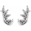 Accented Ear Climbers Mounting in Sterling Silver for Marquise Stone, 0.37 grams