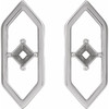 Geometric Earrings Mounting in Platinum for Square Stone, 2.89 grams