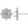 Starburst Earrings Mounting in Sterling Silver for Round Stone, 1.49 grams