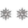 Accented Cabochon Earrings Mounting in Sterling Silver for Round Stone, 1.55 grams