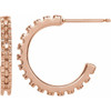 French Set Hoop Earrings Mounting in 14 Karat Rose Gold for Round Stone, 1.27 grams