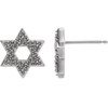 Star of David Earrings Mounting in Sterling Silver for Round Stone, 0.88 grams