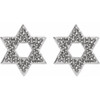 Star of David Earrings Mounting in Sterling Silver for Round Stone, 0.88 grams