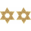 Star of David Earrings Mounting in 14 Karat Yellow Gold for Round Stone, 1.1 grams