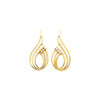 Accented Earrings Mounting in 14 Karat Yellow Gold for Round Stone, 1.9 grams