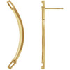Baguette Accented Curved Bar Earrings Mounting in 14 Karat Yellow Gold for Tapered baguette Stone, 1.13 grams