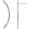 Baguette Accented Curved Bar Earrings Mounting in 14 Karat White Gold for Tapered baguette Stone, 1.1 grams