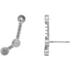 Scattered Cabochon Ear Climbers Mounting in Sterling Silver for Round Stone, 0.68 grams