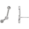 Scattered Cabochon Ear Climbers Mounting in 14 Karat White Gold for Round Stone, 0.82 grams