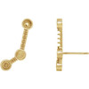 Scattered Cabochon Ear Climbers Mounting in 14 Karat Yellow Gold for Round Stone, 0.85 grams