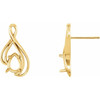 Freeform Earrings Mounting in 14 Karat Yellow Gold for Pear shape Stone, 1.15 grams