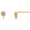 Round Micro Bezel Earring Top Mounting in 18 Karat Yellow Gold for Round Stone, 0.21 grams