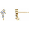 Cluster Earring Top Mounting in 14 Karat Yellow Gold for Round Stone, 0.42 grams