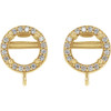 Round Halo Style Earring Top Mounting in 14 Karat Yellow Gold for Round Stone, 0.58 grams