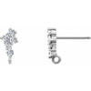 Cluster Earring Top Mounting in Platinum for Round Stone, 0.64 grams