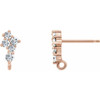 Cluster Earring Top Mounting in 14 Karat Rose Gold for Round Stone, 0.42 grams