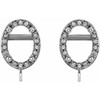 Oval 4 Prong Halo Style Earring Top Mounting in Platinum for Oval Stone, 1.26 grams