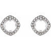 Cushion 4 Prong Halo Style Earrings Mounting in 18 Karat White Gold for Cushion Stone, 2.47 grams